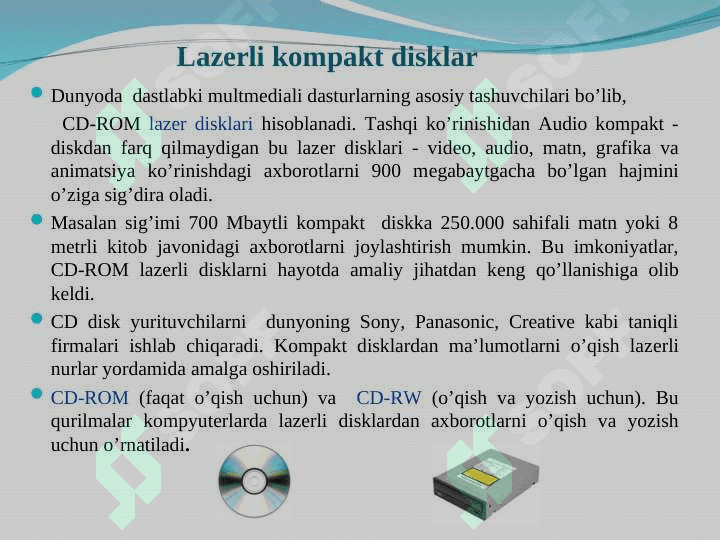 Disklarga xizmat ko’rsatuvchi dasturlar 4