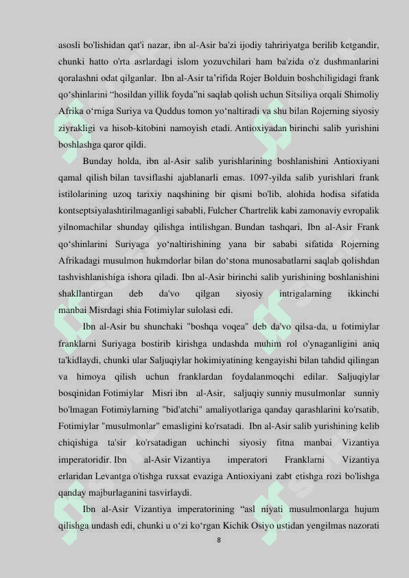 Ibn al-Asirning hayoti va “Al-Komil fit-tarix” asarini o’rganish 8