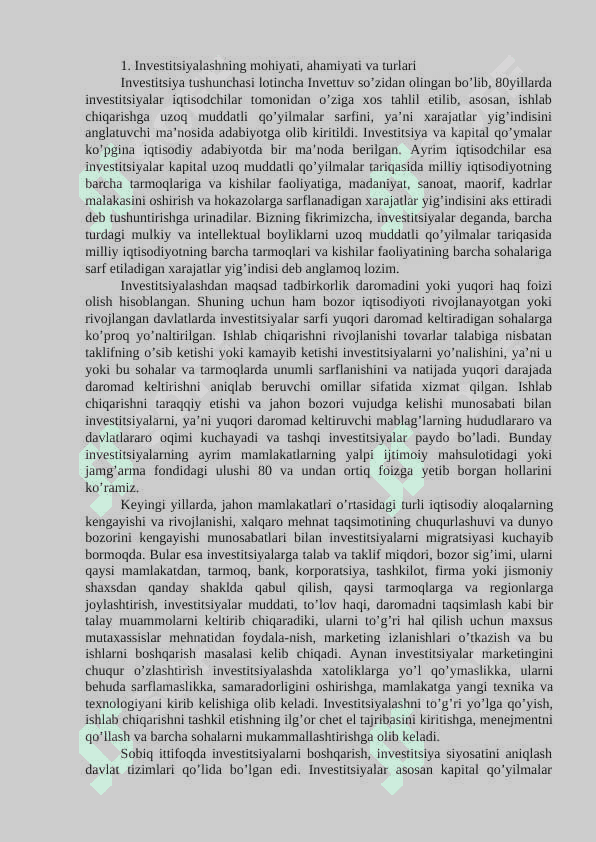 Investitsiyalar marketingi 2