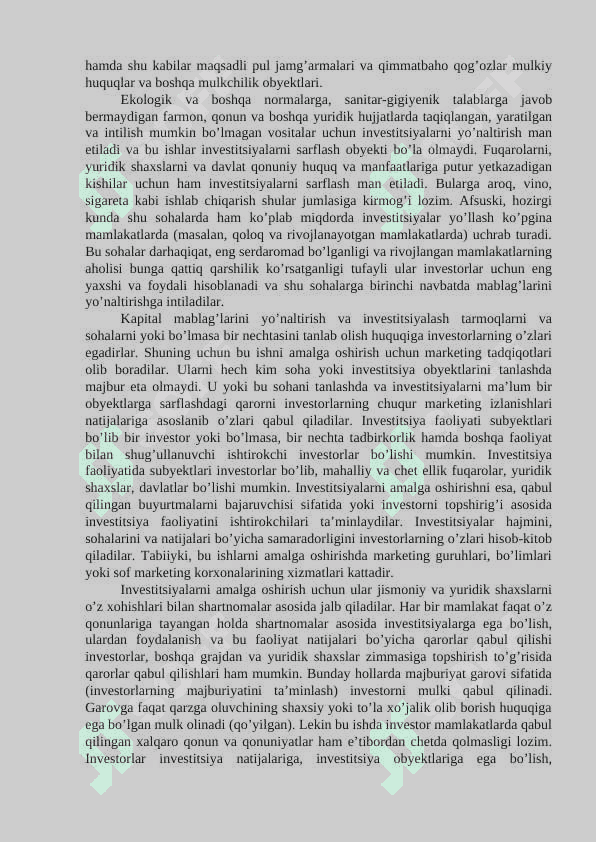 Investitsiyalar marketingi 8