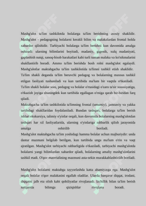 Mashg„ulotga tarbiyachining innovatsion yondashuvi 2