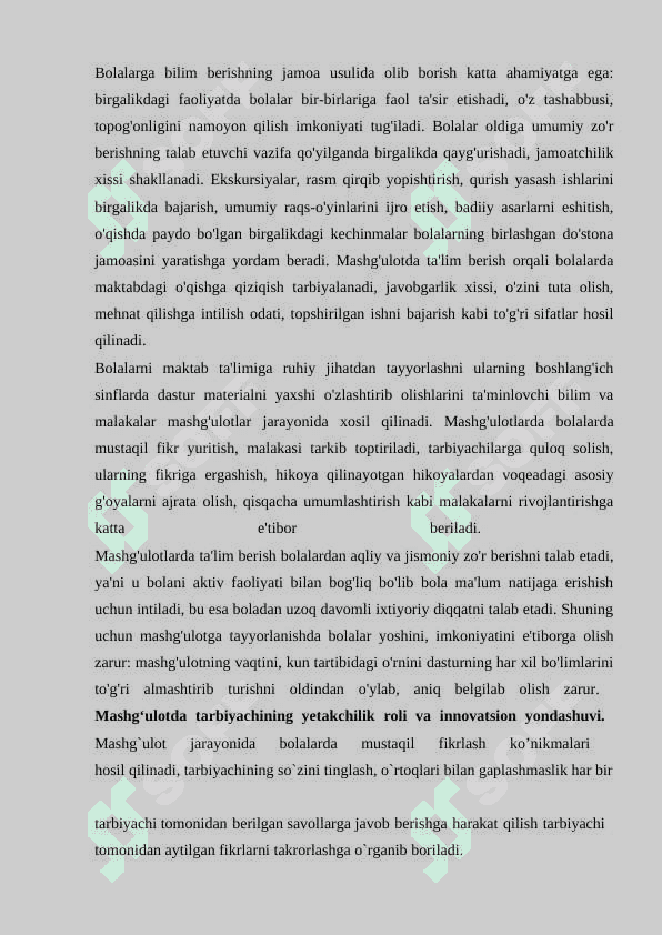 Mashg„ulotga tarbiyachining innovatsion yondashuvi 3