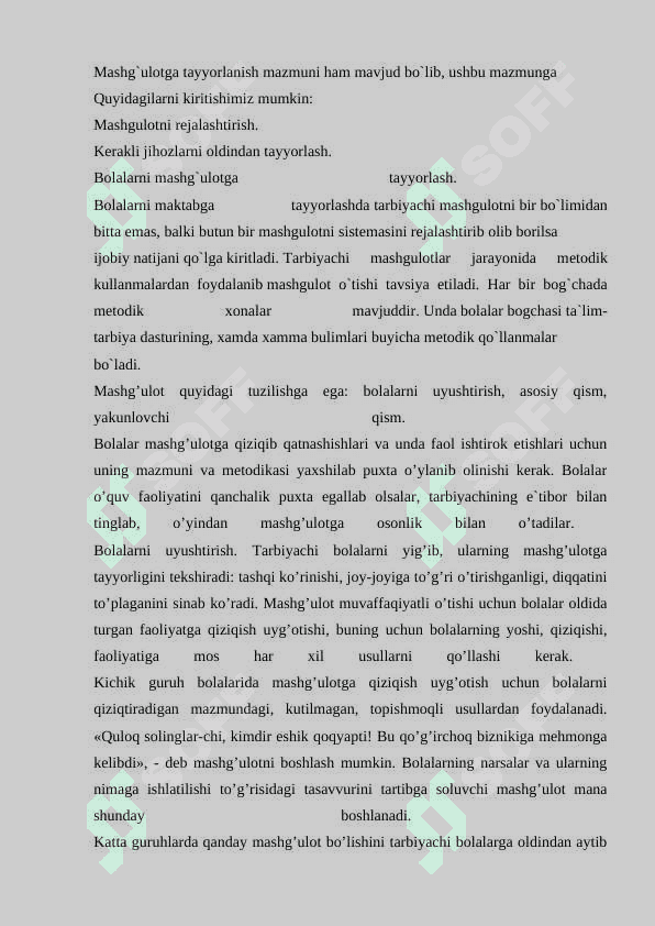 Mashg„ulotga tarbiyachining innovatsion yondashuvi 4
