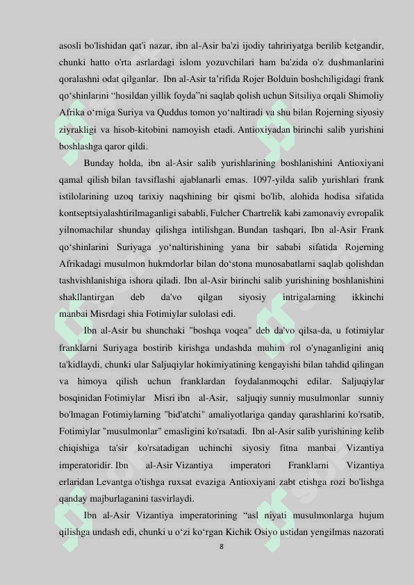 Ibn al-Asirning hayoti va “Al-Komil fit-tarix” asarini o’rganish 8