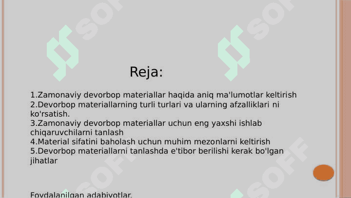 Zamonaviy devorbop materiallar 2