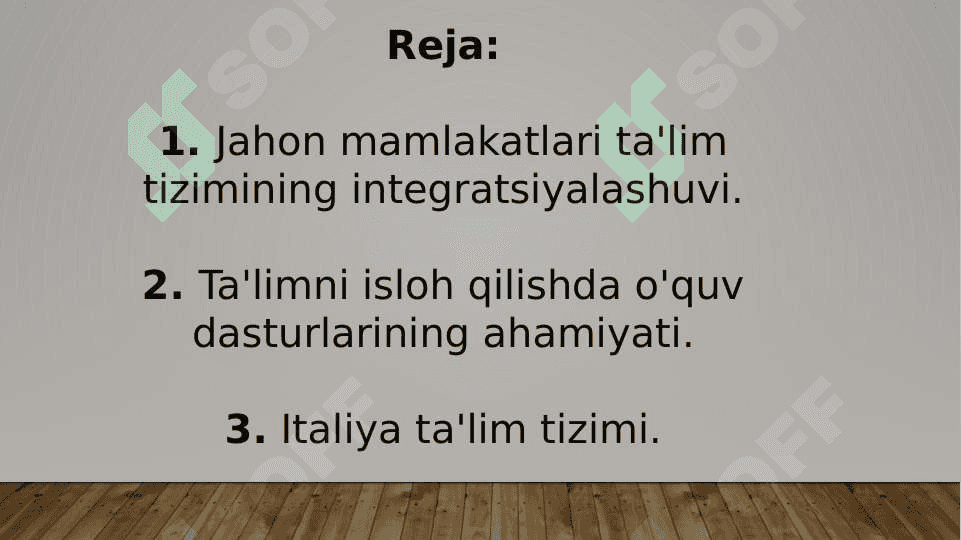jahon mamlakatlari ta`lim tiziming integratsiyalashuvi 2