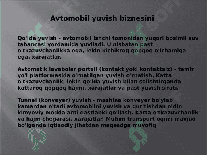 Biznes-reja AVTO yuvish 3