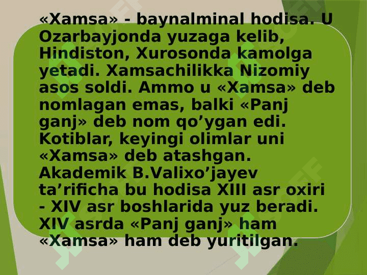 XAMSANAVISLIK AN’ANASI 6
