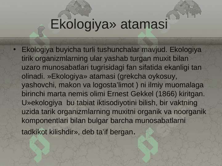 Ekologiya fanining nazariy asoslari 4