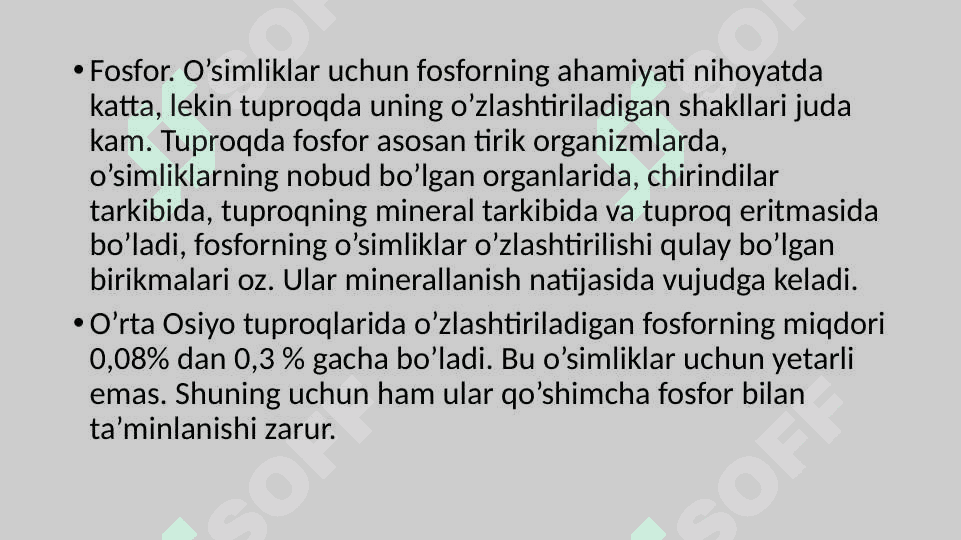 Fosforli moddalar va energiya almashinuvidagi ahamiyati 2