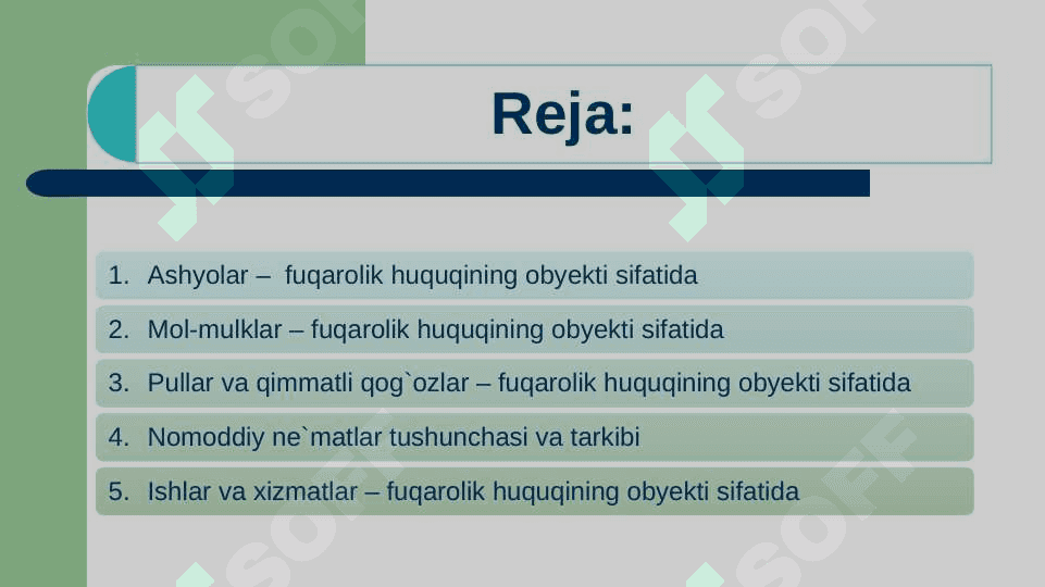 Fuqarolik huquqi obyekti 2