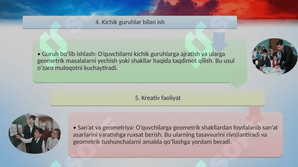 Geometriya elementlarini o’rganishda interfaol usullardan foydalanish 4