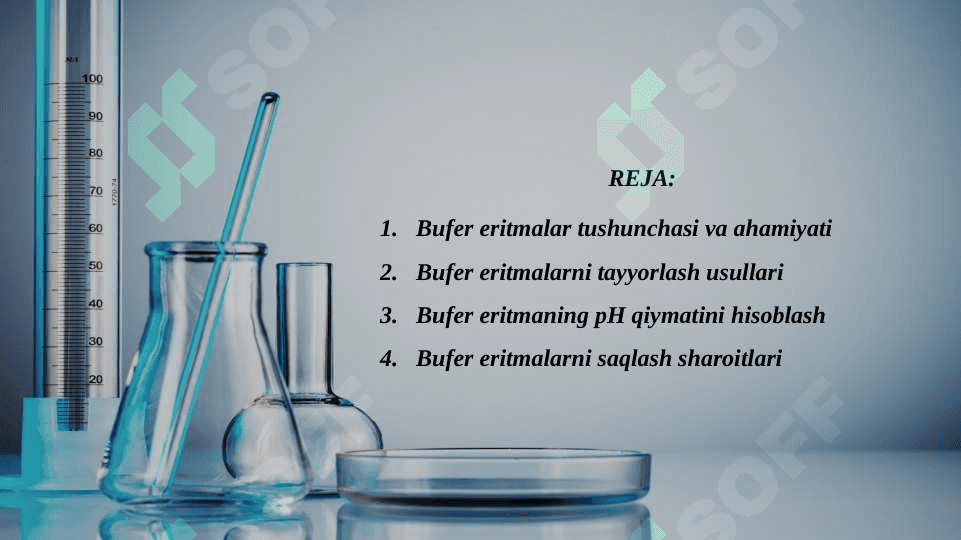 Bufer eritmalar. Ularni tayyorlash va saqlash sharoitlari 2