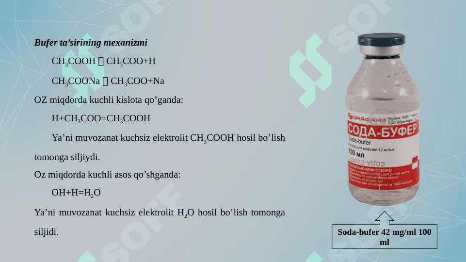 Bufer eritmalar. Ularni tayyorlash va saqlash sharoitlari 7