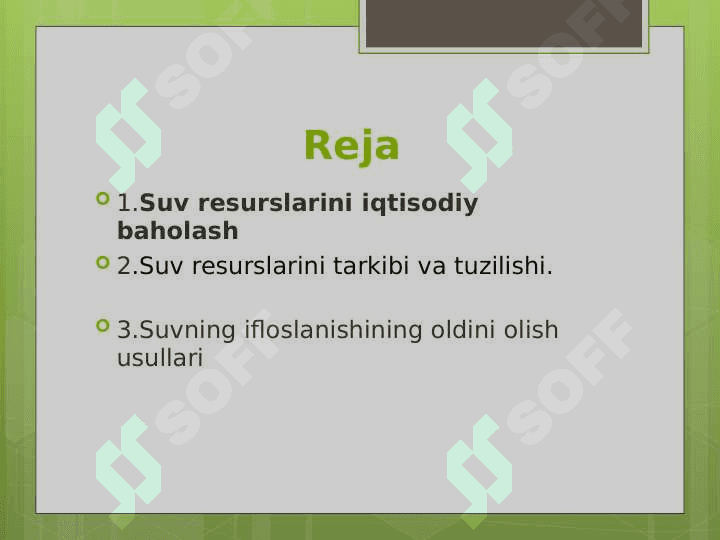 Suvdan foydalanish muammolari 2
