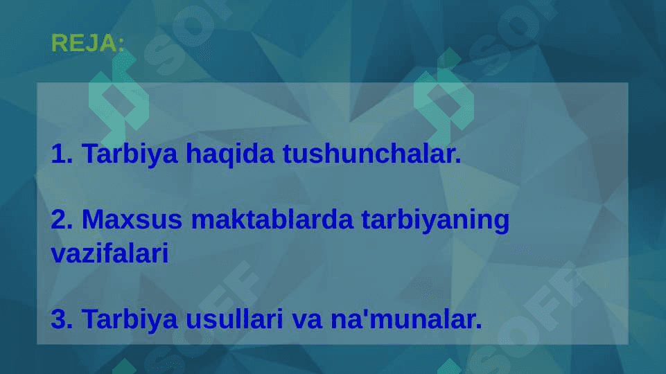 MAXSUS TA'LIM TIZIMIDA  TARBIYAVIY ISHLAR MAZMUNI 2
