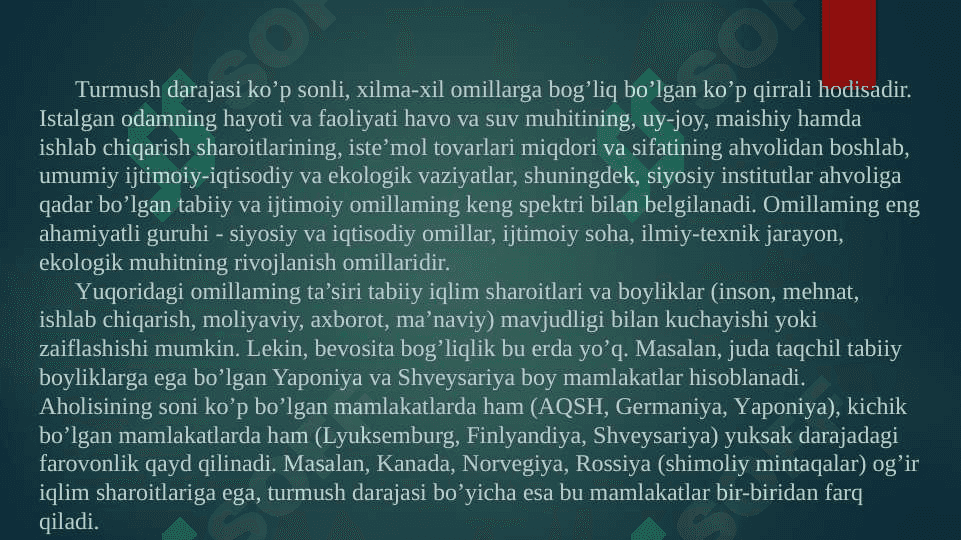 AHOLINING TURMUSH DARAJASIVA DAROMADLARI 5