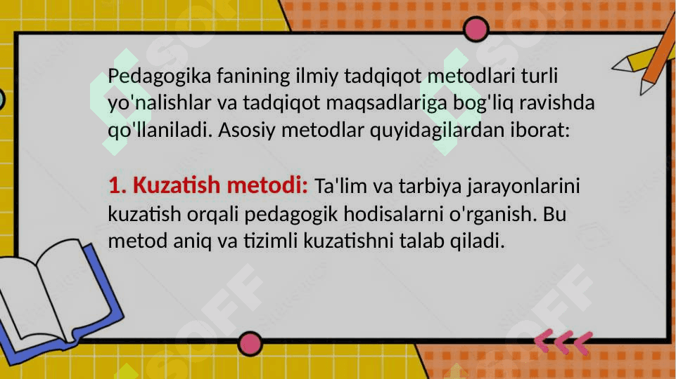 Pedagogika fanining ilmiy tadqiqot metodlari 3