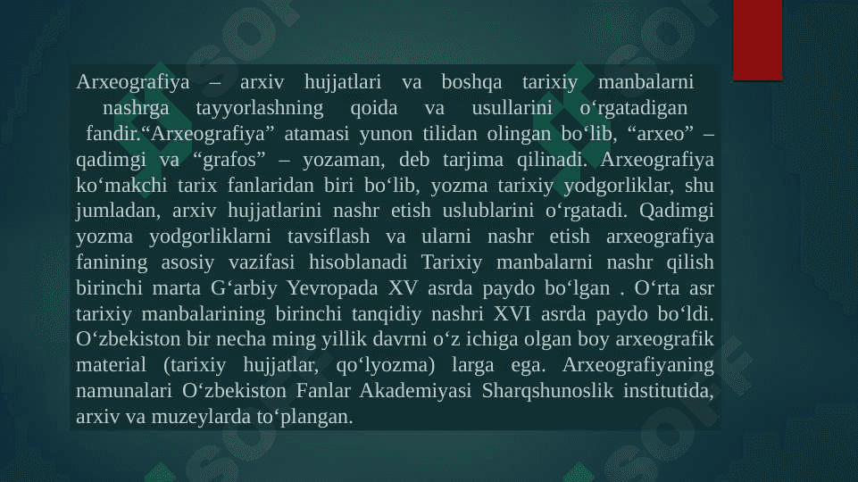 Arxeografiya va uning vazifalari 2