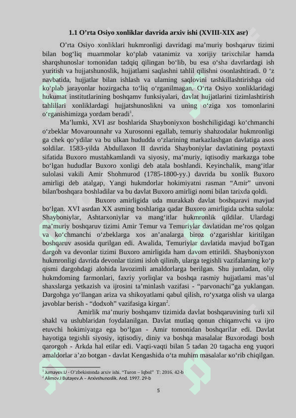 O’rta Osiyo xonliklari davrida arxiv ishi 5
