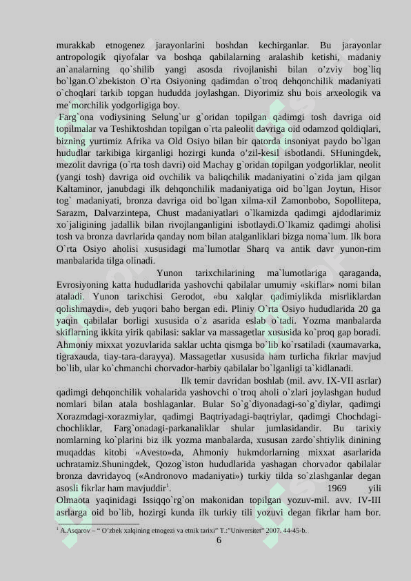 SOVETLAR DAVRIDA O‘ZBEKISTONDA ETNOGRAFIYAGA OID TADQIQOTLAR 6