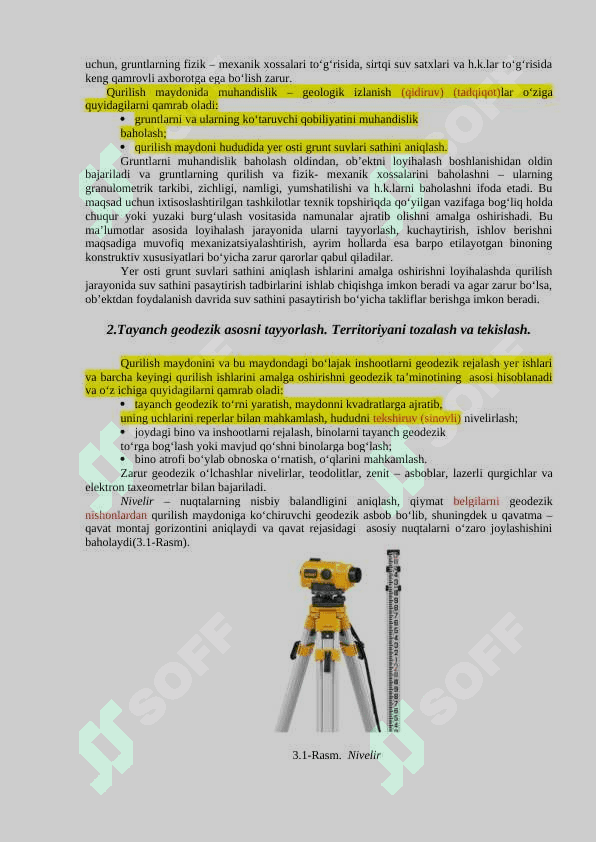 Qurilish maydonining injener tayyorgarligi 2