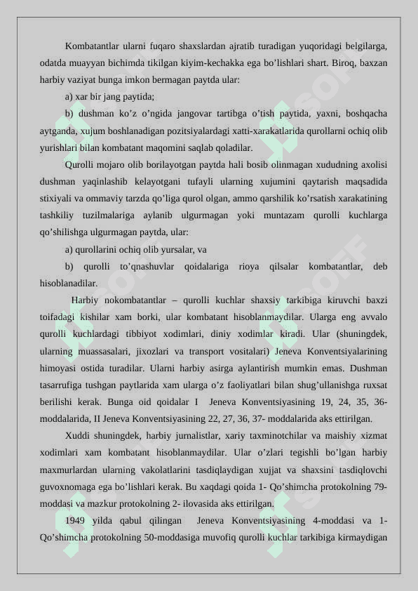 Xalqaro gumanitar xuquq meyorlari buzilishi va sabablari 24 7