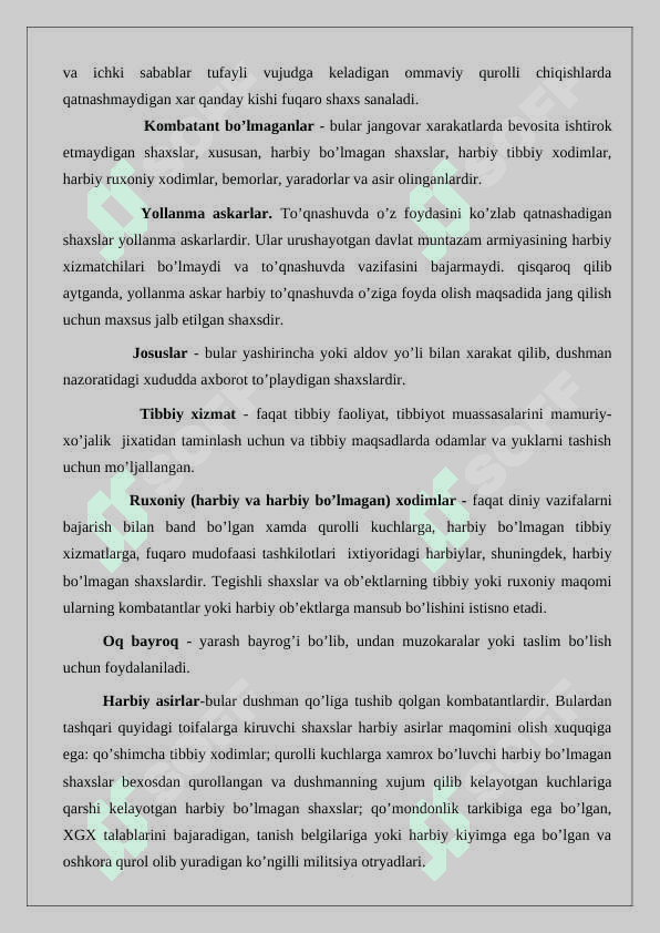 Xalqaro gumanitar xuquq meyorlari buzilishi va sabablari 24 8