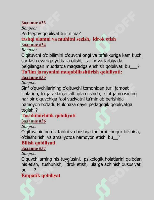 Pedagogika fanidan oraliq savol javoblari 8