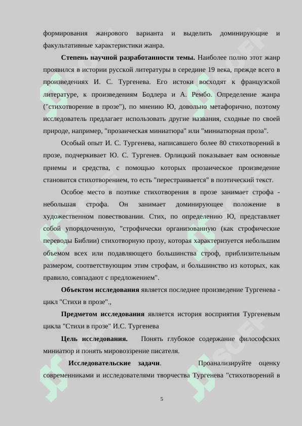 Поэтика стихотворений в прозе И.С.Тургенева 5