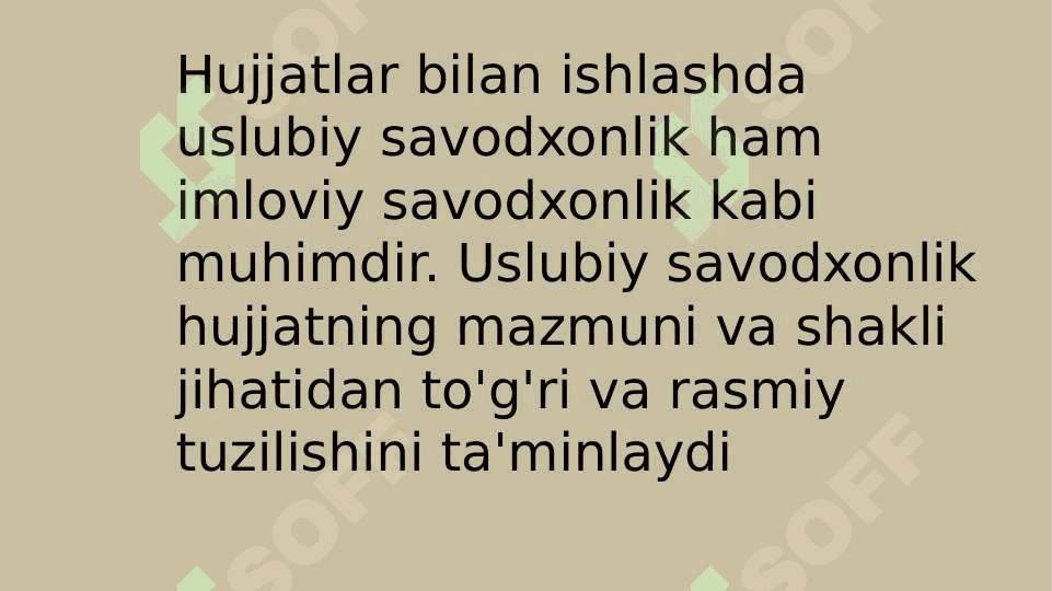 Hujjatlar bilan ishlashda uslubiy savodxonlik 2
