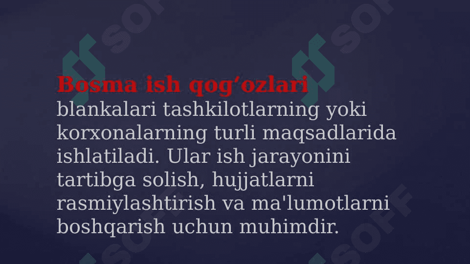 Blankalar – bosma ish qog`ozlari 2