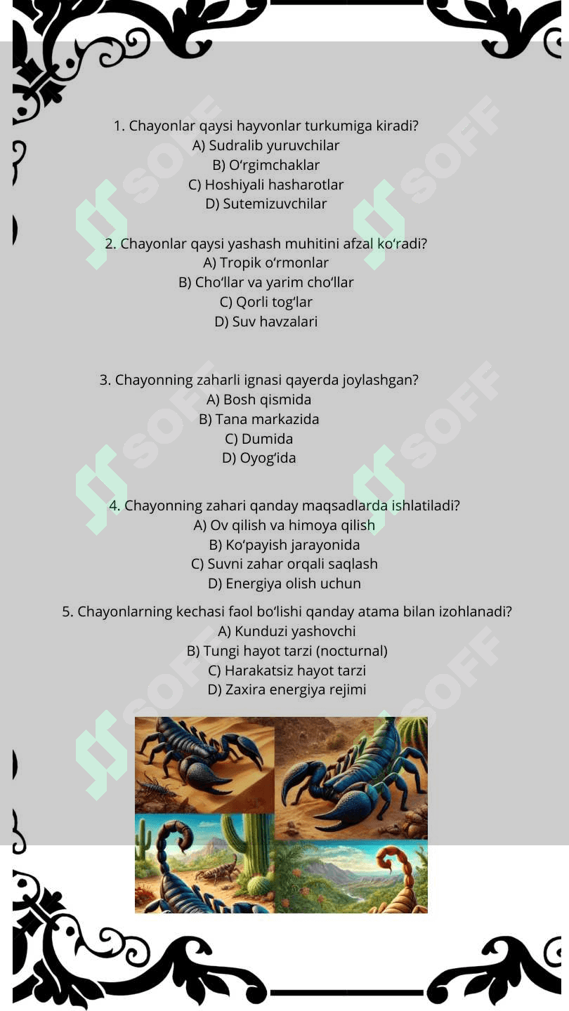 Zaharli hayvonlar 4