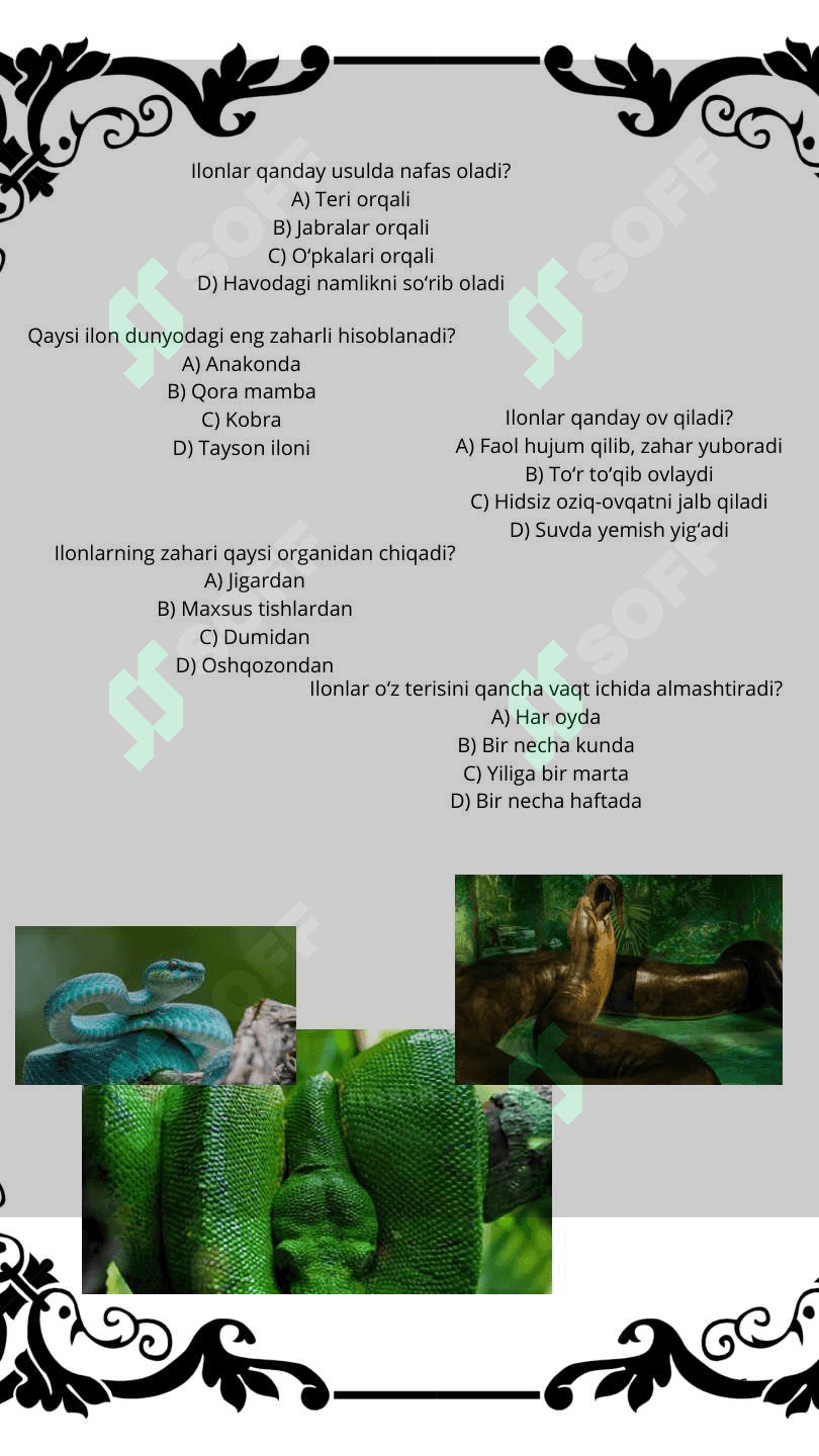 Zaharli hayvonlar 5