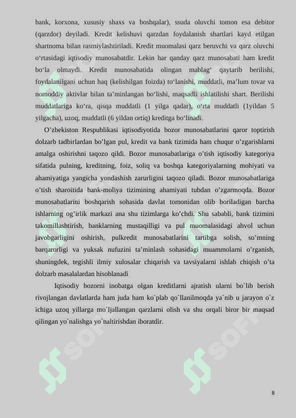 Kreditning mohiyati va Moliya tizimidagi roli 8