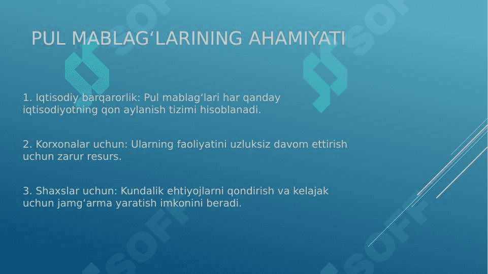 PUL MABLAG’LARI VA ULARNING EKVIVALENTI VA TASNIFI 7