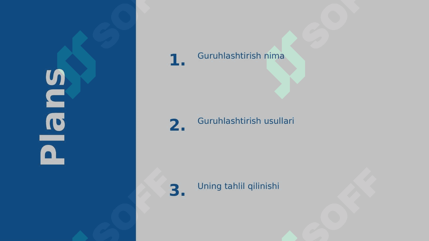 Guruhlashtirish usuli va uni tahlilda qollanilishi 2