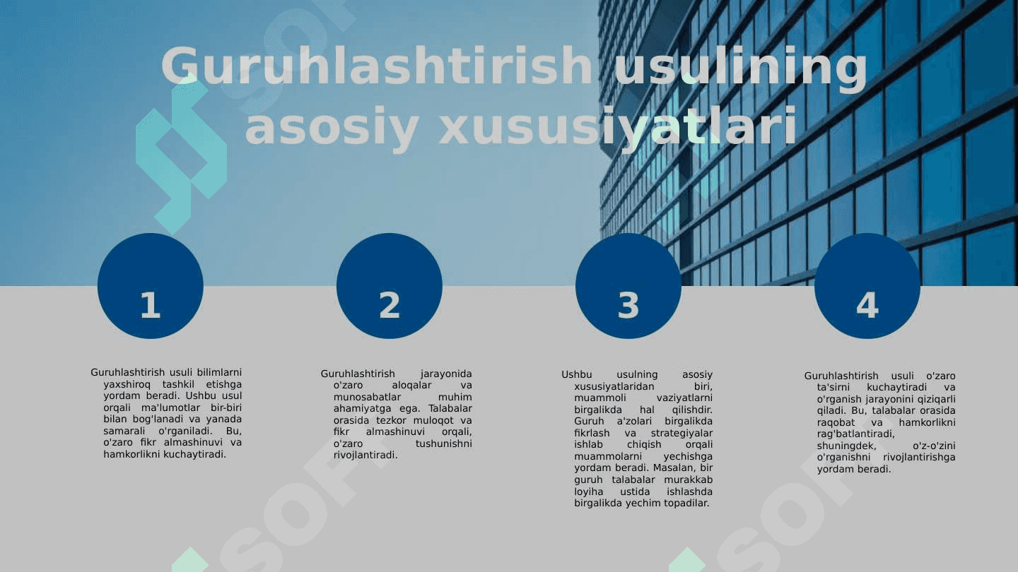 Guruhlashtirish usuli va uni tahlilda qollanilishi 4