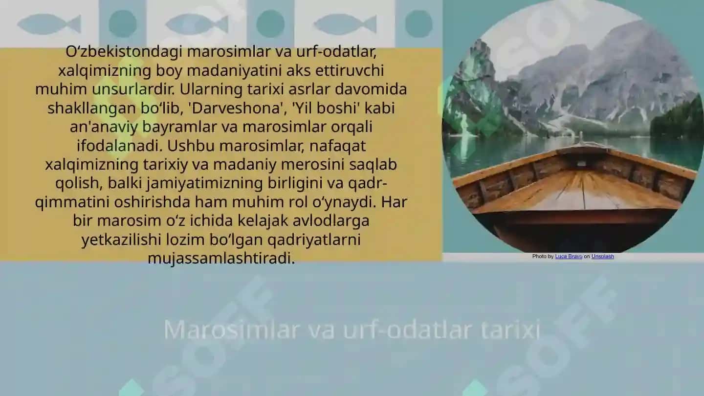 Turli hududlarda o‘tkaziladigan marosimlar, urf-odatlar haqida 3