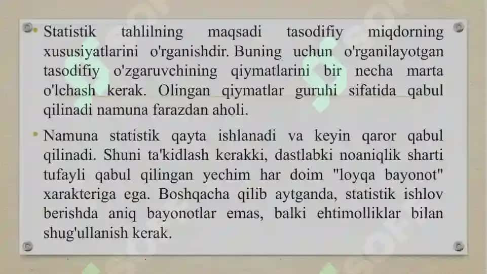 Matematik statistikaning asosiy tushunchalari 3