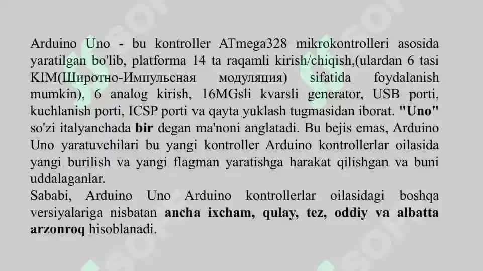 Arduino mikrokontrollerni tashkillashtirish 6