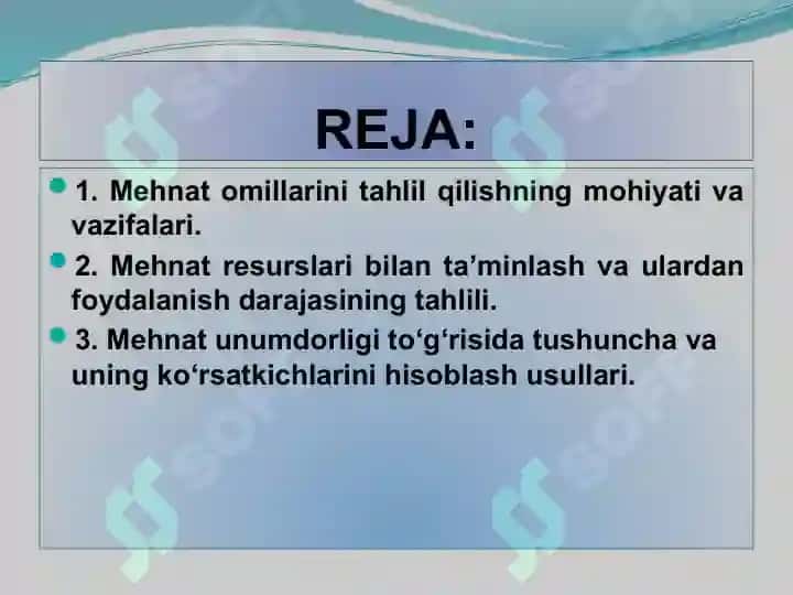 MEHNAT RESURSLARI BILAN TA’MINLANGANLIK VA MEHNAT UNUMDORLIGI TAHLILI 2