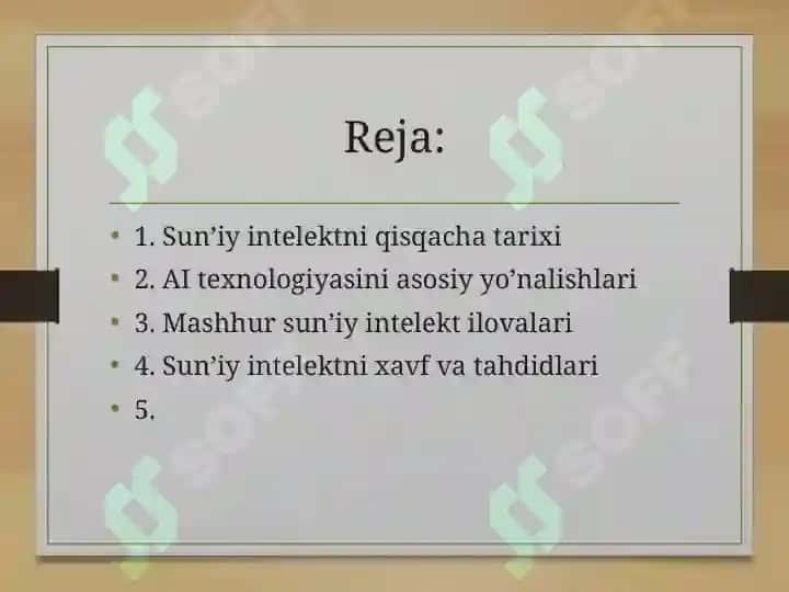 Hozirgi kunda mashhur sun’iy intellekt (AI) ilovalari 2