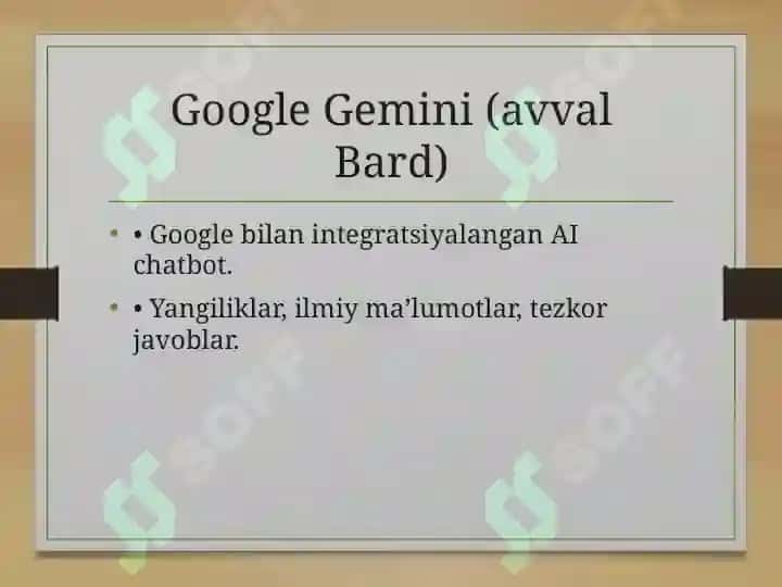 Hozirgi kunda mashhur sun’iy intellekt (AI) ilovalari 6
