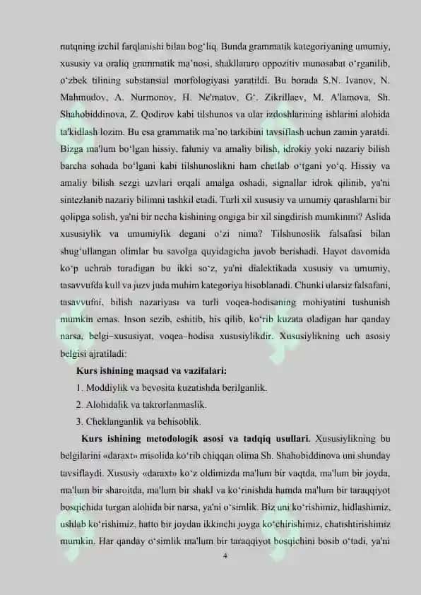 O‘zbek tilshunosligida grammatik kategoriya tushunchasi talqini 4