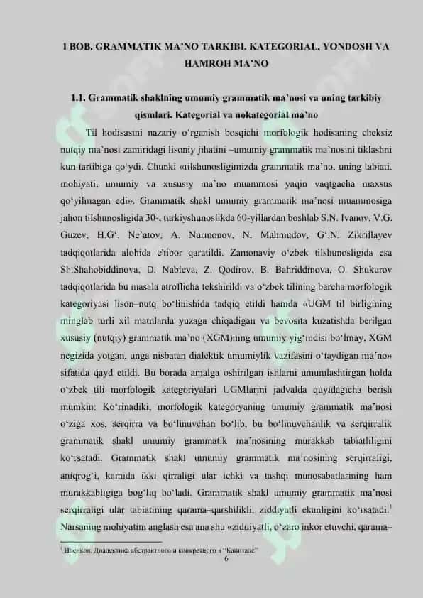 O‘zbek tilshunosligida grammatik kategoriya tushunchasi talqini 6
