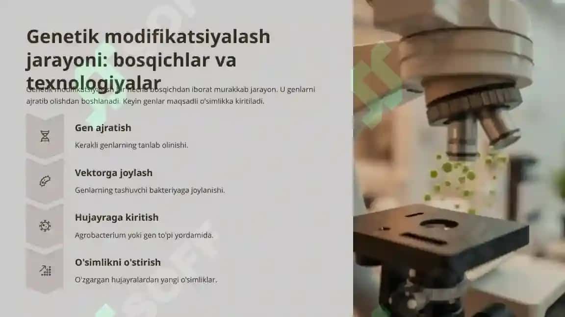 O’simlik irsiyatini gen injeneriya usuli bilan o’zgartirish 4