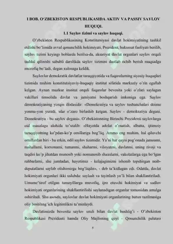 Saylov Huquqi 5