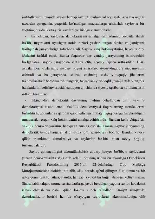 Saylov Huquqi 7