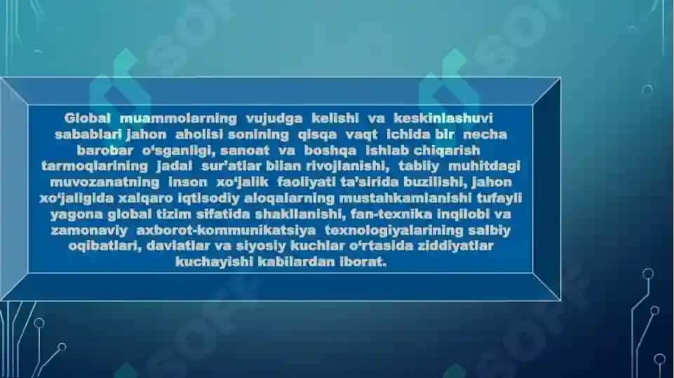 Jahonning global muammolari 8